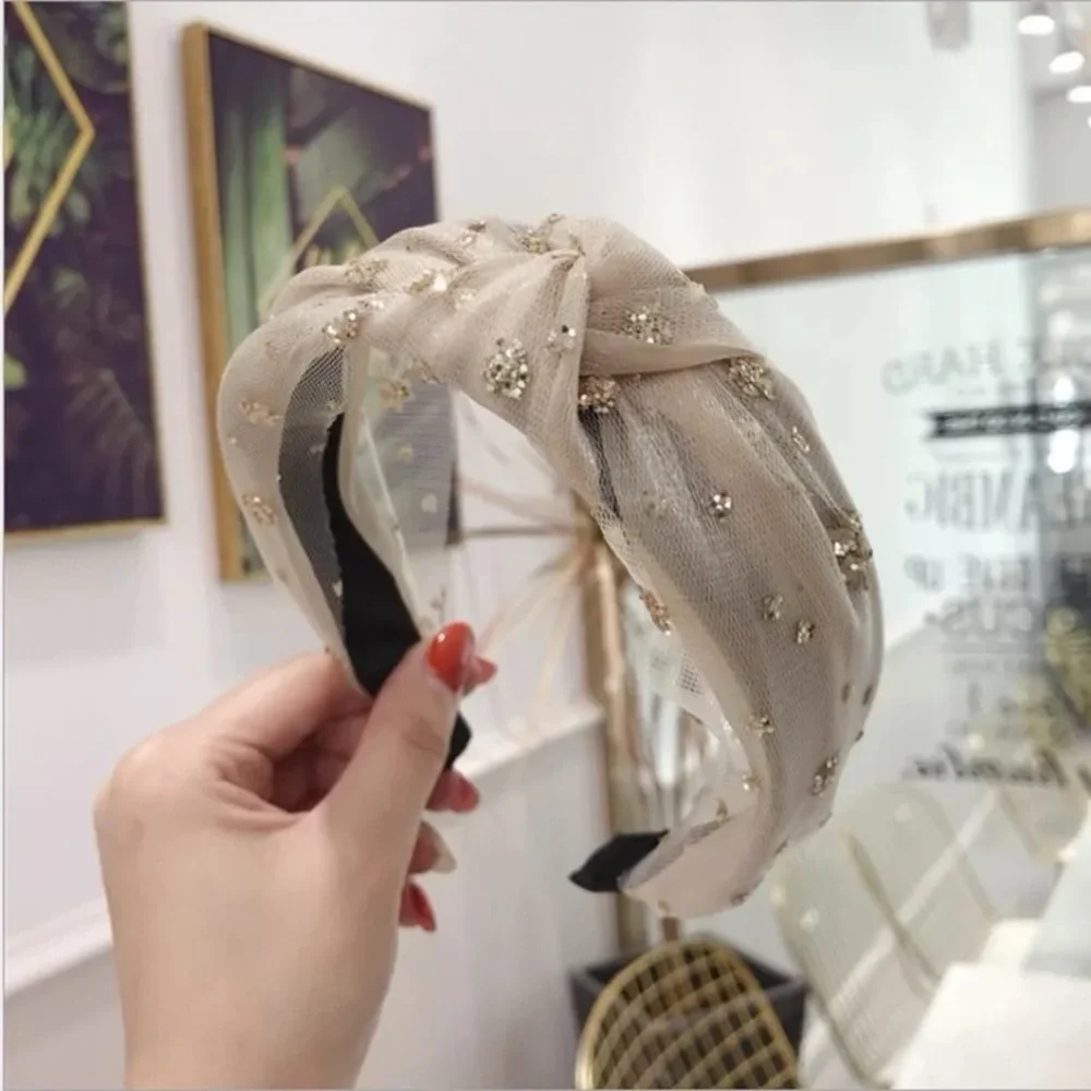 Beige Tulle Knot headband